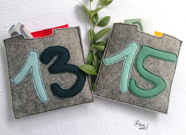 Zahlen Happy - doodle Stickdatei